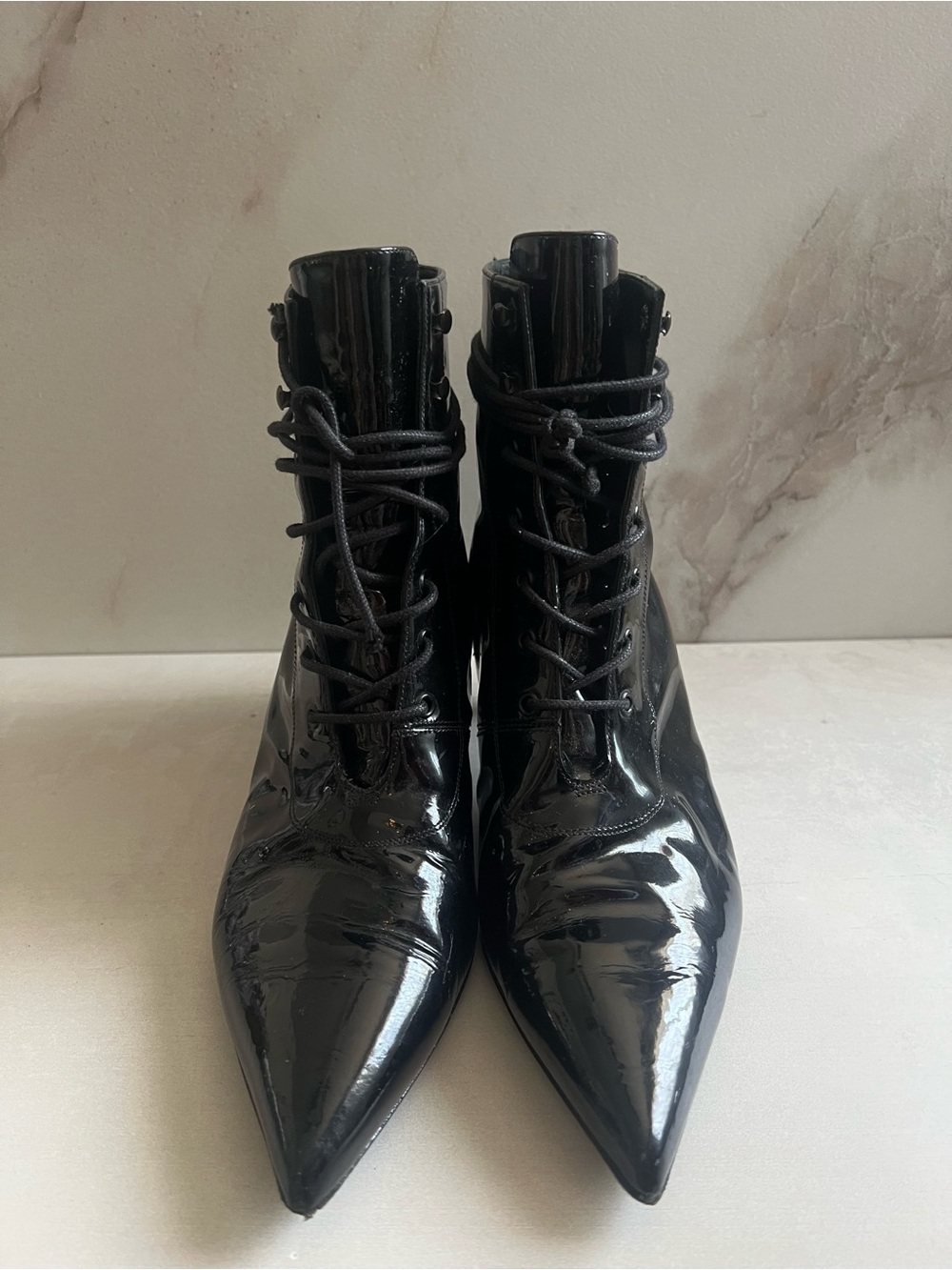 Saint Laurent YSL runway cat 50 lace up boots patent leather black - Picture 5 of 7